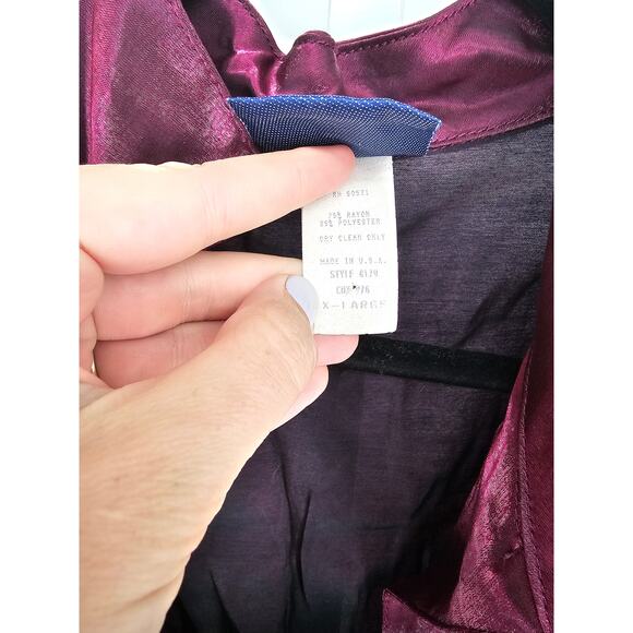 VTG Roughrider Women's Purple Long Sleeve Button Down Blended Fiber Tip Size XL - Picture 5 of 6